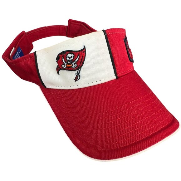 Tampa Bay Buccaneers Visor Hat Adults One Size Red With NFL Logo Strapback - Picture 3 of 11